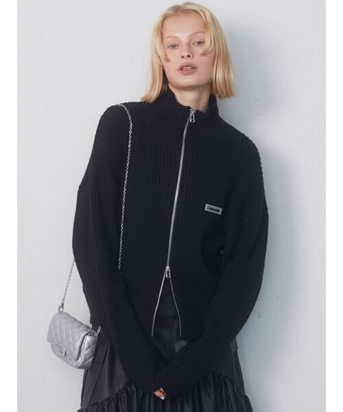 EMODA（エモダ）の「ルーズハイネックリブニット（ニット/セーター・レディース・ブルー/アイボリー/ブラック/グレー・FREE）」の3枚目の写真