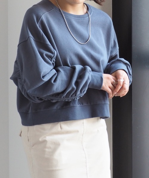 cepo（セポ）の「ソデギャザースウェット（スウェット・レディース・ベージュ/オフホワイト/ブルー・M）」の18枚目の写真