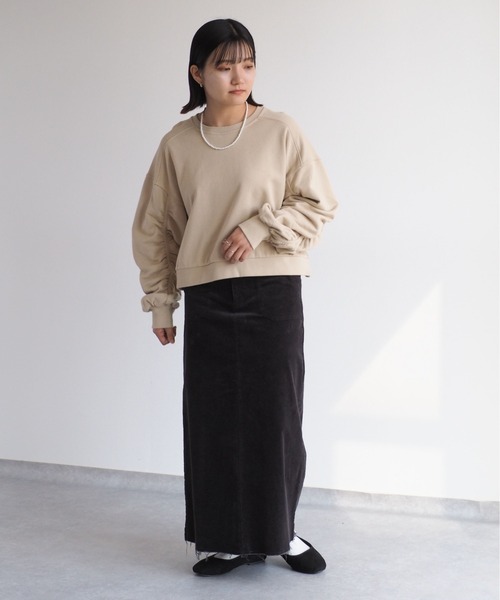 cepo（セポ）の「ソデギャザースウェット（スウェット・レディース・ベージュ/オフホワイト/ブルー・M）」の7枚目の写真