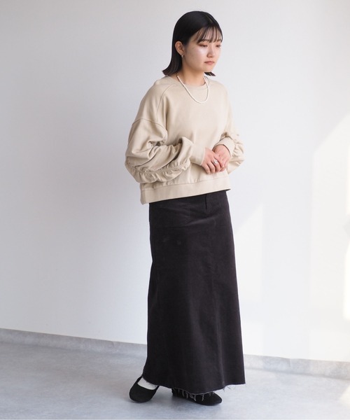 cepo（セポ）の「ソデギャザースウェット（スウェット・レディース・ベージュ/オフホワイト/ブルー・M）」の4枚目の写真