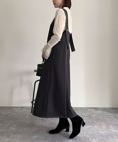 fredy emue（フレディエミュ）の「シアーベロア袖チュールプルオーバー（Tシャツ/カットソー・レディース・ブラック/グレー/オフホワイト・38）」の5枚目の写真