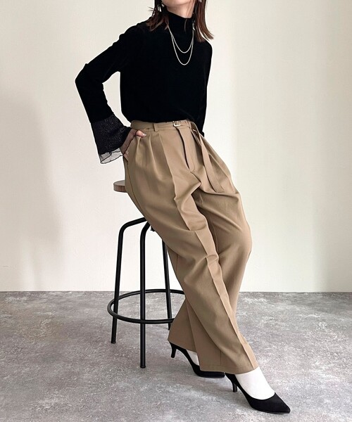 fredy emue（フレディエミュ）の「シアーベロア袖チュールプルオーバー（Tシャツ/カットソー・レディース・ブラック/グレー/オフホワイト・38）」の18枚目の写真