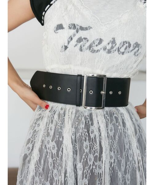 jouetie（ジュエティ）の「ワイドハトメベルト（ベルト・レディース・ブラック/シルバー・FREE）」の11枚目の写真