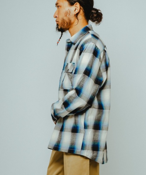 BIG MIKE(ビッグマイク)の「BIG MIKE ビックマイク / 26春夏新作 オンブレチェック ライトネルシャツ //// 102615100 102615101 102615102 102615103 102515007 102335700(シャツ/ブラウス・メンズ・ブラック×レッド/ブラック×ホワイト/サンドベージュ/ミント/パープル/ホワイト×グリーン/ネイビー×ホワイト/グレー×ホワイト/ホワイト×ブラック・MEDIUM/LARGE/X-LARGE/XX-LARGE)」の15枚目の写真