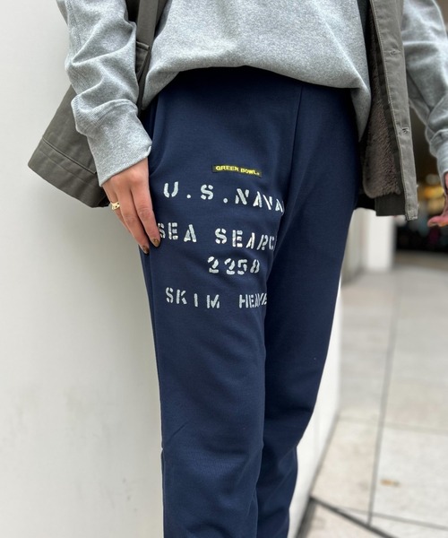 GREEN BOWL（グリーンボウル）の「【日本製】グリーンボウル【GREEN BOWL】7.7oz Dry Sweat Pants（スウェットパンツ・レディース・杢グレー/ネイビー・M/S）」の8枚目の写真