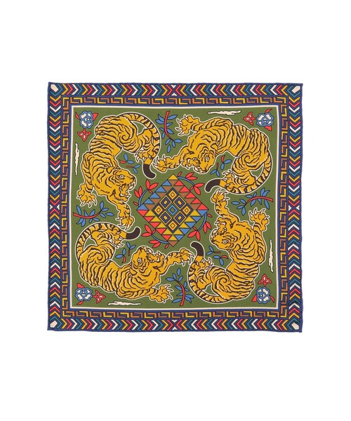 BEAMS F / シルク タイガー プリント チーフ（ハンカチ/ハンドタオル）｜BEAMS F（ビームスエフ）