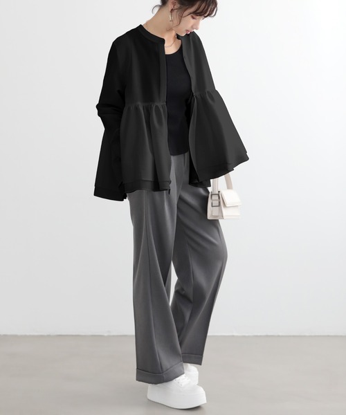 O.S.K（オーエスケー）の「[O.S.K]ギャザー ブラウス（シャツ/ブラウス・レディース・ブラック/ホワイト・L/M）」の13枚目の写真