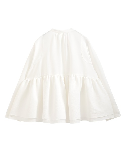 O.S.K（オーエスケー）の「[O.S.K]ギャザー ブラウス（シャツ/ブラウス・レディース・ブラック/ホワイト・L/M）」の3枚目の写真