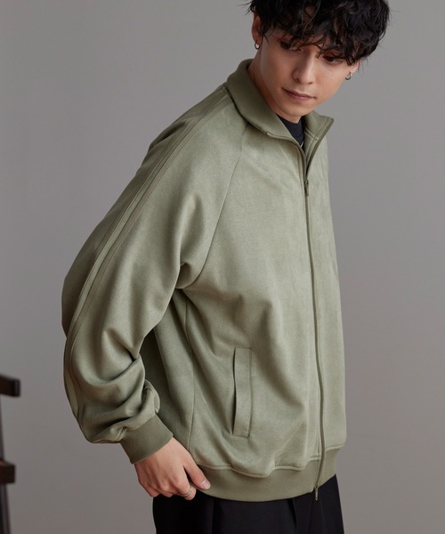 MONO-MART（モノマート）の「ルーズブラッシュドトラックジャケット（ジャージ・メンズ・ブラック/ネイビー/アイボリー/ライトカーキ・S/M/L）」の15枚目の写真