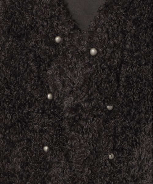 Olu.（オルドット）の「カーリングボアジレ（ベスト・レディース・グレー/チャコールグレー/アイボリー・FREE）」の17枚目の写真