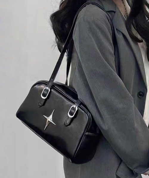 shopnikoniko（ショップニコニコ）の「シルバーバッグ ミニ ボストンバッグ 横長バッグ ダイヤ y2kファッション ハンドバッグ（ボストンバッグ・レディース・ブラック/シルバー・フリー）」の10枚目の写真