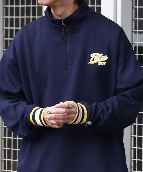 FILA（フィラ）の「【FILA/フィラ】3D刺繍 ハーフジップ プルオーバー（スウェット・メンズ・グリーン/ブラック/ネイビー・L/LL/M）」の19枚目の写真