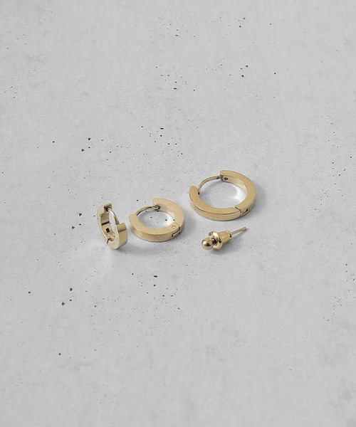 Diliraba(ディリラバ)の「Diliraba 4点セット ポスト316 アレルギー対応 ステンレス フープ ピアス DE9E(ピアス(両耳用)・メンズ・C/D/E/F/S/T/U/V/W/A/H/J/O/Q/X/K/L/M/N/B/G/I/P/R・FREE)」の4枚目の写真