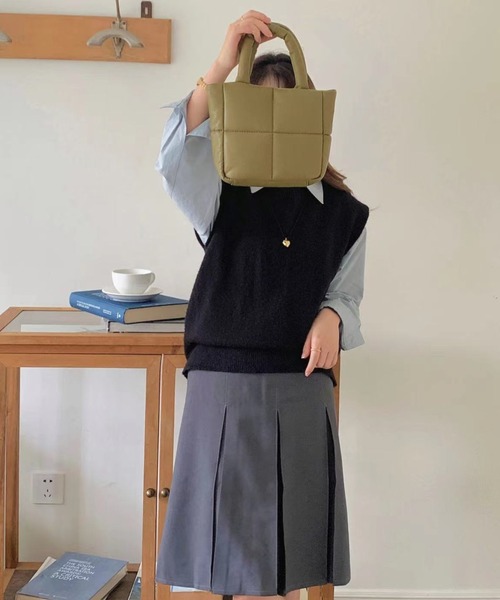 aimoha（アイモハ）の「キルティングハンドバッグ（ハンドバッグ・レディース・ブラック/ホワイト/チョコ/グリーン/ブラウン・FREE）」の19枚目の写真