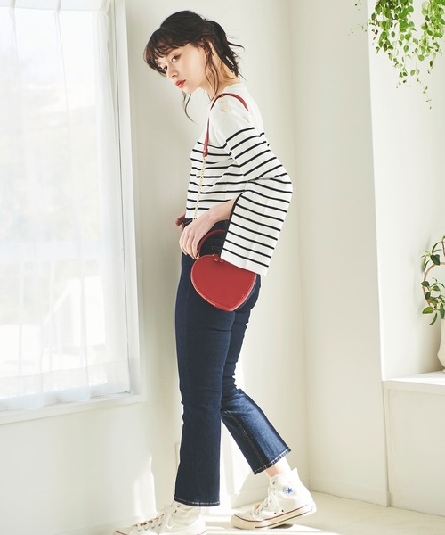 31 Sons de mode（トランテアン　ソン　ドゥ　モード）の「ハートバッグ（ショルダーバッグ・レディース・レッド/オフホワイト/ブラック・フリー）」の14枚目の写真