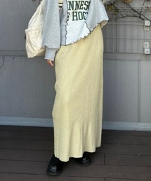 メタリック リブニット スカート