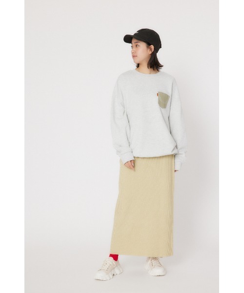 RODEO CROWNS WIDE BOWL（ロデオクラウンズワイドボウル）の「メタリック リブニット スカート（スカート・レディース・杢グレー/ライトイエロー/チャコールグレー・FREE）」の4枚目の写真