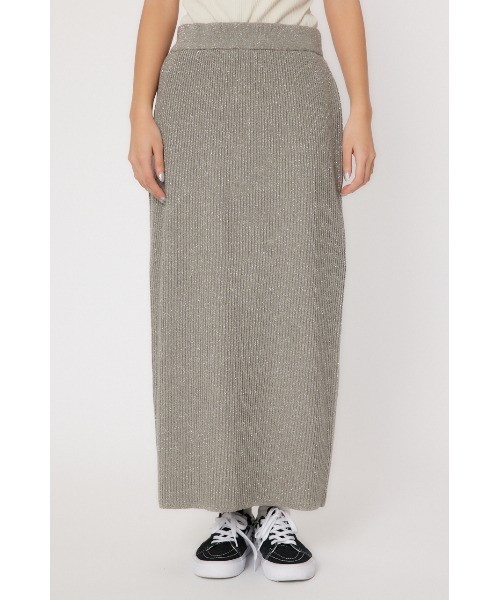 RODEO CROWNS WIDE BOWL（ロデオクラウンズワイドボウル）の「メタリック リブニット スカート（スカート・レディース・杢グレー/ライトイエロー/チャコールグレー・FREE）」の7枚目の写真