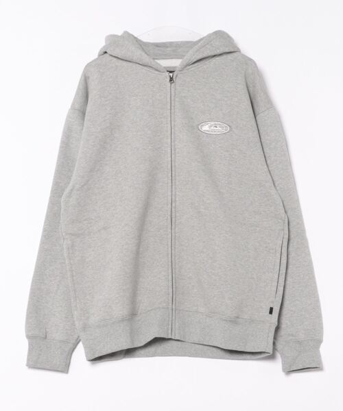 Quiksilver(クイックシルバー)の「ON THE GRID HOODIE/クイックシルバーバックプリントジップアップパーカー・フーディー(スウェット・メンズ・グレー/ブラック・MEDIUM/LARGE/X-LARGE)」の1枚目の写真