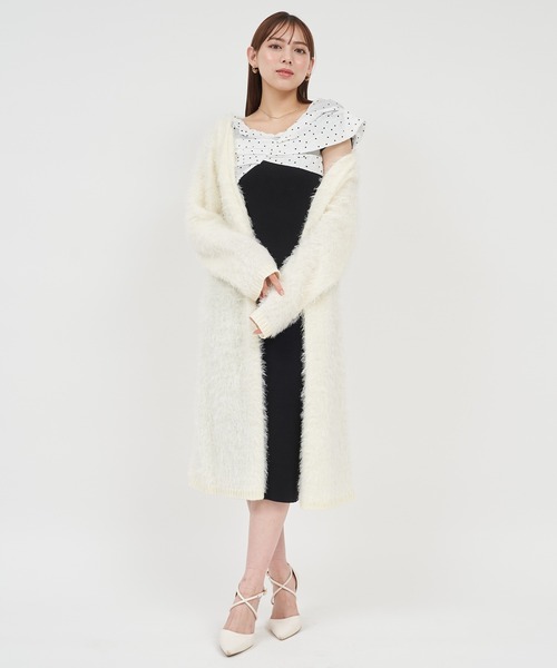 ROYAL PARTY(ロイヤルパーティー)の「ロングフェザーカーディガン(カーディガン/ボレロ・レディース・ライトグレー/ピンク/オフホワイト・FREE)」の20枚目の写真