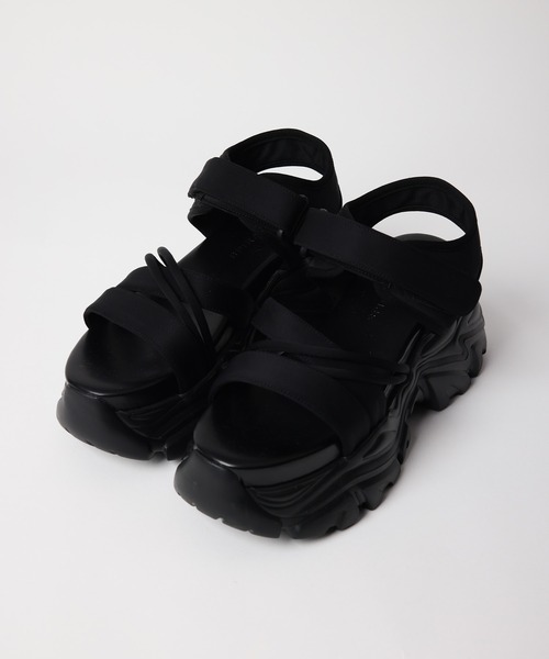 SPIRALGIRL（スパイラルガール）の「ベルクロ厚底スポーツダットサンダル（サンダル・レディース・ブラック・LARGE/MEDIUM）」の6枚目の写真