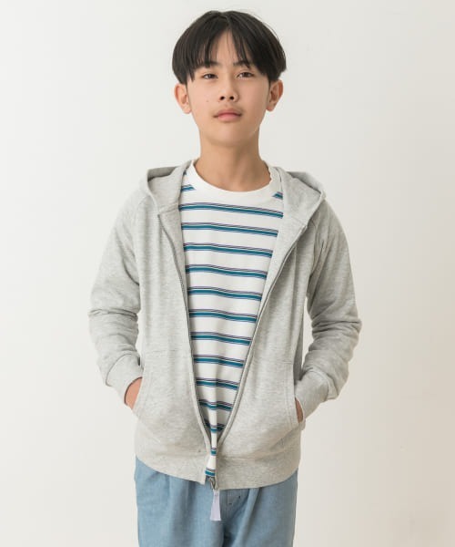 URBAN RESEARCH DOORS（アーバンリサーチドアーズ）の「裏毛ジップパーカー(KIDS)（パーカー・キッズ・ブルー/グレー・150）」の2枚目の写真