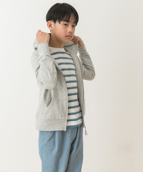 URBAN RESEARCH DOORS（アーバンリサーチドアーズ）の「裏毛ジップパーカー(KIDS)（パーカー・キッズ・ブルー/グレー・150）」の12枚目の写真