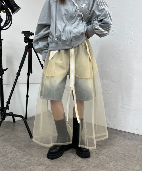 Six M（シックスエム）の「【Six M/シックスエム】チュールロングスカート（スカート・レディース・ライトベージュ/ブラック/ライトグレー・FREE）」の5枚目の写真