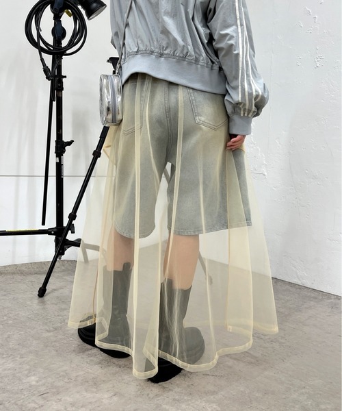 Six M（シックスエム）の「【Six M/シックスエム】チュールロングスカート（スカート・レディース・ライトベージュ/ブラック/ライトグレー・FREE）」の6枚目の写真
