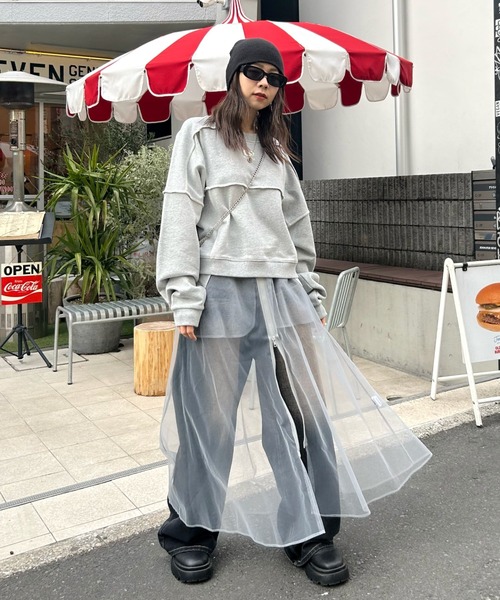 Six M（シックスエム）の「【Six M/シックスエム】チュールロングスカート（スカート・レディース・ライトベージュ/ブラック/ライトグレー・FREE）」の11枚目の写真