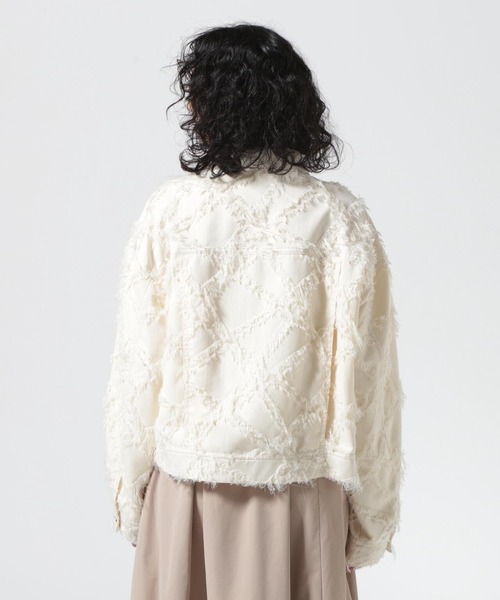 DROIT BELLO(ドロイトベロ)の「DROIT BELLO(ドロイトベロ)カットジャガードシャツジャケット(その他アウター・レディース・ブラック/アイボリー・F)」の9枚目の写真