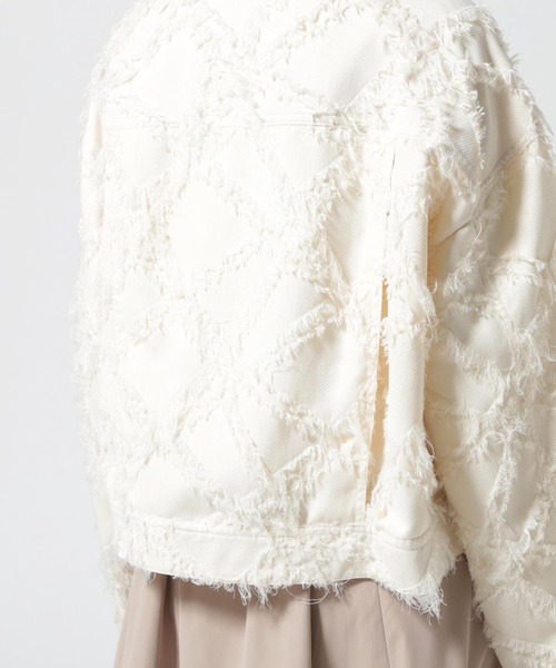 DROIT BELLO(ドロイトベロ)の「DROIT BELLO(ドロイトベロ)カットジャガードシャツジャケット(その他アウター・レディース・ブラック/アイボリー・F)」の13枚目の写真