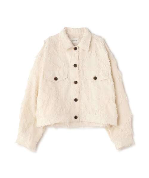 DROIT BELLO(ドロイトベロ)の「DROIT BELLO(ドロイトベロ)カットジャガードシャツジャケット(その他アウター・レディース・ブラック/アイボリー・F)」の14枚目の写真