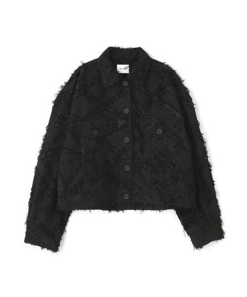 DROIT BELLO(ドロイトベロ)の「DROIT BELLO(ドロイトベロ)カットジャガードシャツジャケット(その他アウター・レディース・ブラック/アイボリー・F)」の18枚目の写真