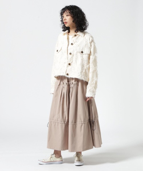 DROIT BELLO(ドロイトベロ)の「DROIT BELLO(ドロイトベロ)カットジャガードシャツジャケット(その他アウター・レディース・ブラック/アイボリー・F)」の19枚目の写真