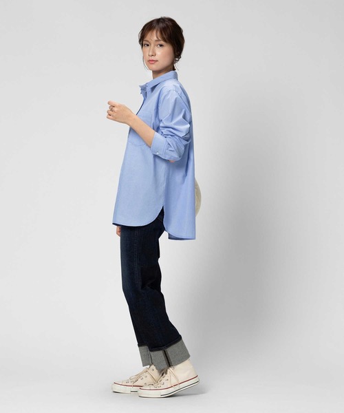 BACK NUMBER（バックナンバー）の「【BACK NUMBER】ブロードレギュラー長袖シャツ（シャツ/ブラウス・レディース・ホワイト×ブルー/ホワイト×ネイビー・M/L）」の5枚目の写真