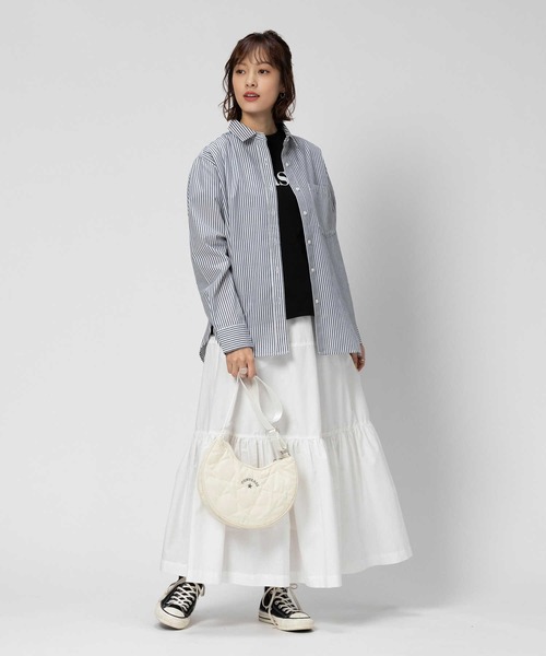 BACK NUMBER（バックナンバー）の「【BACK NUMBER】ブロードレギュラー長袖シャツ（シャツ/ブラウス・レディース・ホワイト×ブルー/ホワイト×ネイビー・M/L）」の7枚目の写真