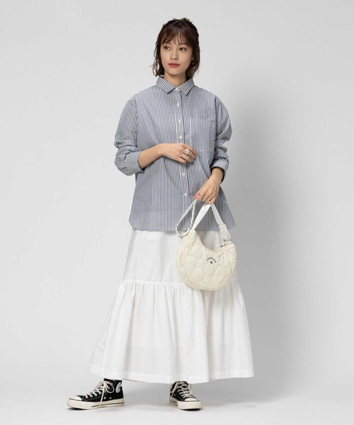 BACK NUMBER（バックナンバー）の「【BACK NUMBER】ブロードレギュラー長袖シャツ（シャツ/ブラウス・レディース・ホワイト×ブルー/ホワイト×ネイビー・M/L）」の10枚目の写真