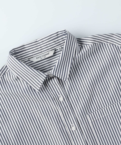 BACK NUMBER（バックナンバー）の「【BACK NUMBER】ブロードレギュラー長袖シャツ（シャツ/ブラウス・レディース・ホワイト×ブルー/ホワイト×ネイビー・M/L）」の14枚目の写真
