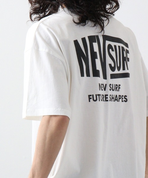 FUNALIVE（ファンアライブ）の「NEVプリントビッグTシャツ（Tシャツ/カットソー・メンズ・ベージュ/チャコール/ミント/ネイビー/ホワイト系その他/グリーン/ホワイト系1/ホワイト系2/オレンジ/ブラック系/ベージュ系/グリーン系/オフホワイト/ホワイト系その他2/チャコールグレー/ブラック/ブラック系その他3/ブラック系その他5/ホワイト系6/ベージュ系その他2/ネイビー系1/ブラック系その他4/ホワイト系7/ホワイト系8・M/L/XL）」の2枚目の写真