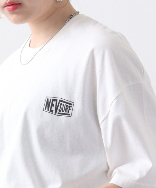 FUNALIVE（ファンアライブ）の「NEVプリントビッグTシャツ（Tシャツ/カットソー・メンズ・ベージュ/チャコール/ミント/ネイビー/ホワイト系その他/グリーン/ホワイト系1/ホワイト系2/オレンジ/ブラック系/ベージュ系/グリーン系/オフホワイト/ホワイト系その他2/チャコールグレー/ブラック/ブラック系その他3/ブラック系その他5/ホワイト系6/ベージュ系その他2/ネイビー系1/ブラック系その他4/ホワイト系7/ホワイト系8・M/L/XL）」の4枚目の写真