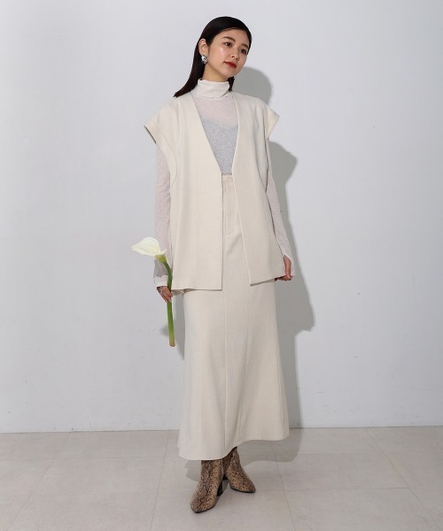 CIEL'AIR（シエルエアー）の「SLIT SKIRT（スカート・レディース・アイボリー/グレー・L/M）」の18枚目の写真