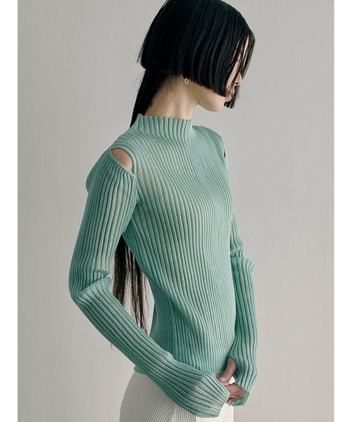 SORIN（ソリン　）の「Sheer Lame Rib Top（ニット/セーター・レディース・ミント/ブラック/シルバー・38）」の13枚目の写真