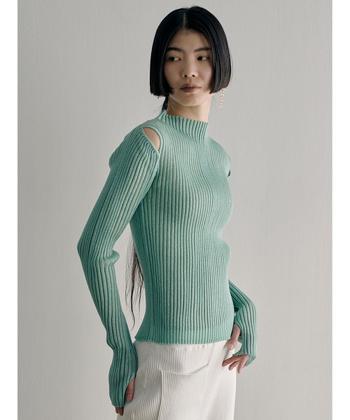 SORIN（ソリン　）の「Sheer Lame Rib Top（ニット/セーター・レディース・ミント/ブラック/シルバー・38）」の14枚目の写真