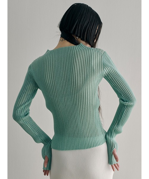 SORIN（ソリン　）の「Sheer Lame Rib Top（ニット/セーター・レディース・ミント/ブラック/シルバー・38）」の16枚目の写真