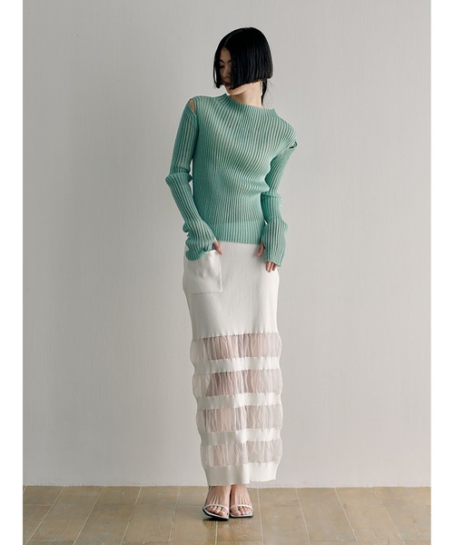 SORIN（ソリン　）の「Sheer Lame Rib Top（ニット/セーター・レディース・ミント/ブラック/シルバー・38）」の18枚目の写真