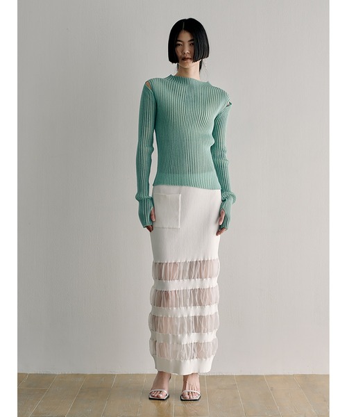 SORIN（ソリン　）の「Sheer Lame Rib Top（ニット/セーター・レディース・ミント/ブラック/シルバー・38）」の19枚目の写真