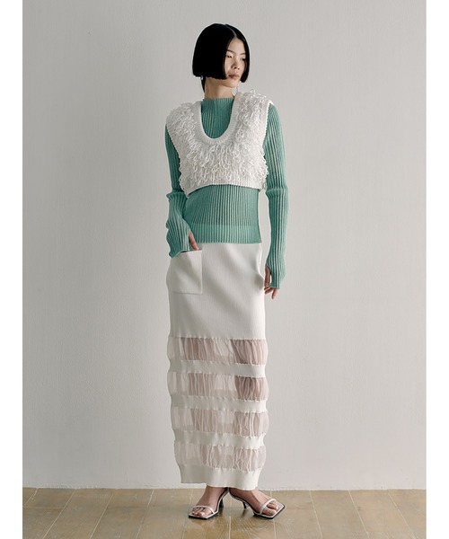 SORIN（ソリン　）の「Sheer Lame Rib Top（ニット/セーター・レディース・ミント/ブラック/シルバー・38）」の20枚目の写真