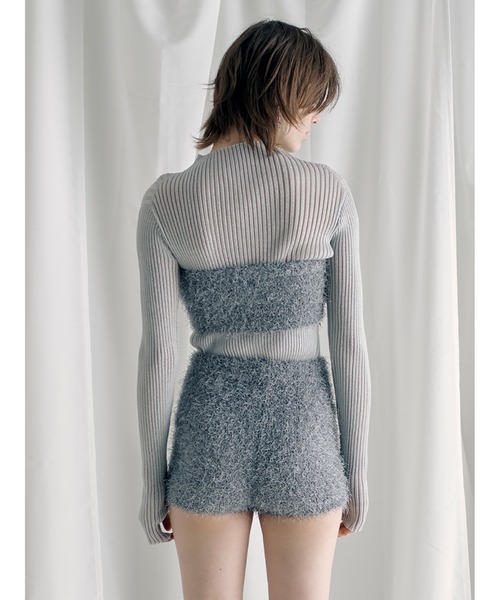 SORIN（ソリン　）の「Sheer Lame Rib Top（ニット/セーター・レディース・ミント/ブラック/シルバー・38）」の5枚目の写真