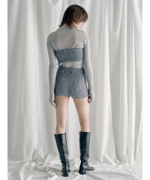 SORIN（ソリン　）の「Sheer Lame Rib Top（ニット/セーター・レディース・ミント/ブラック/シルバー・38）」の9枚目の写真